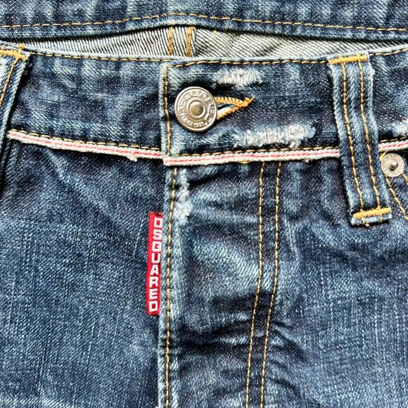 Made-in-Italy DSQUARED2 Selvedge Denim LOGO Jean SHORTS Size 48 EUR | 32 US - Picture 9 of 15